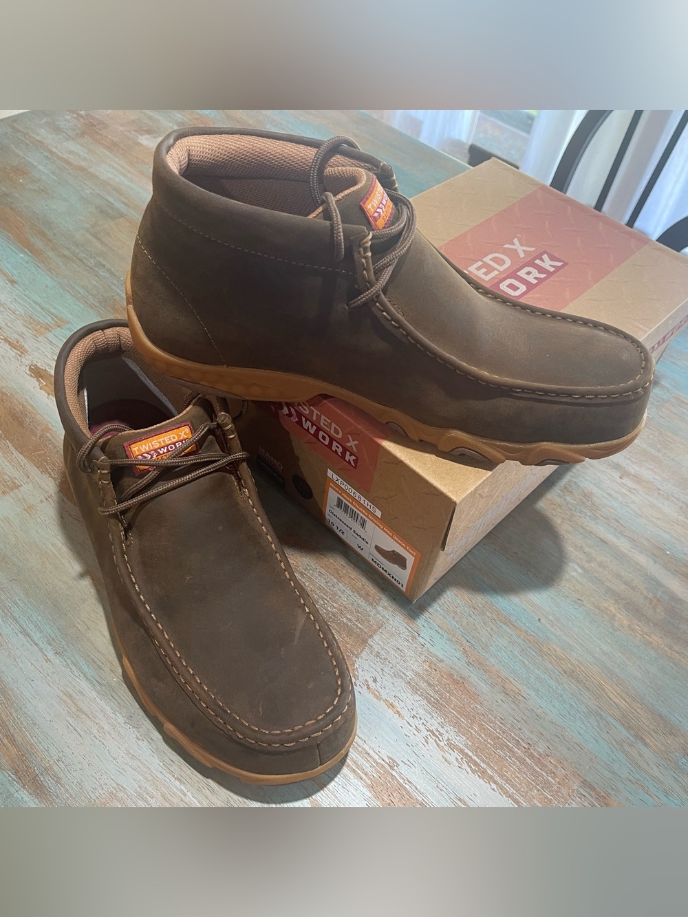 Twisted X Men's Dark Brown Chukka Boots with Tan Sole with Nano safety toe
